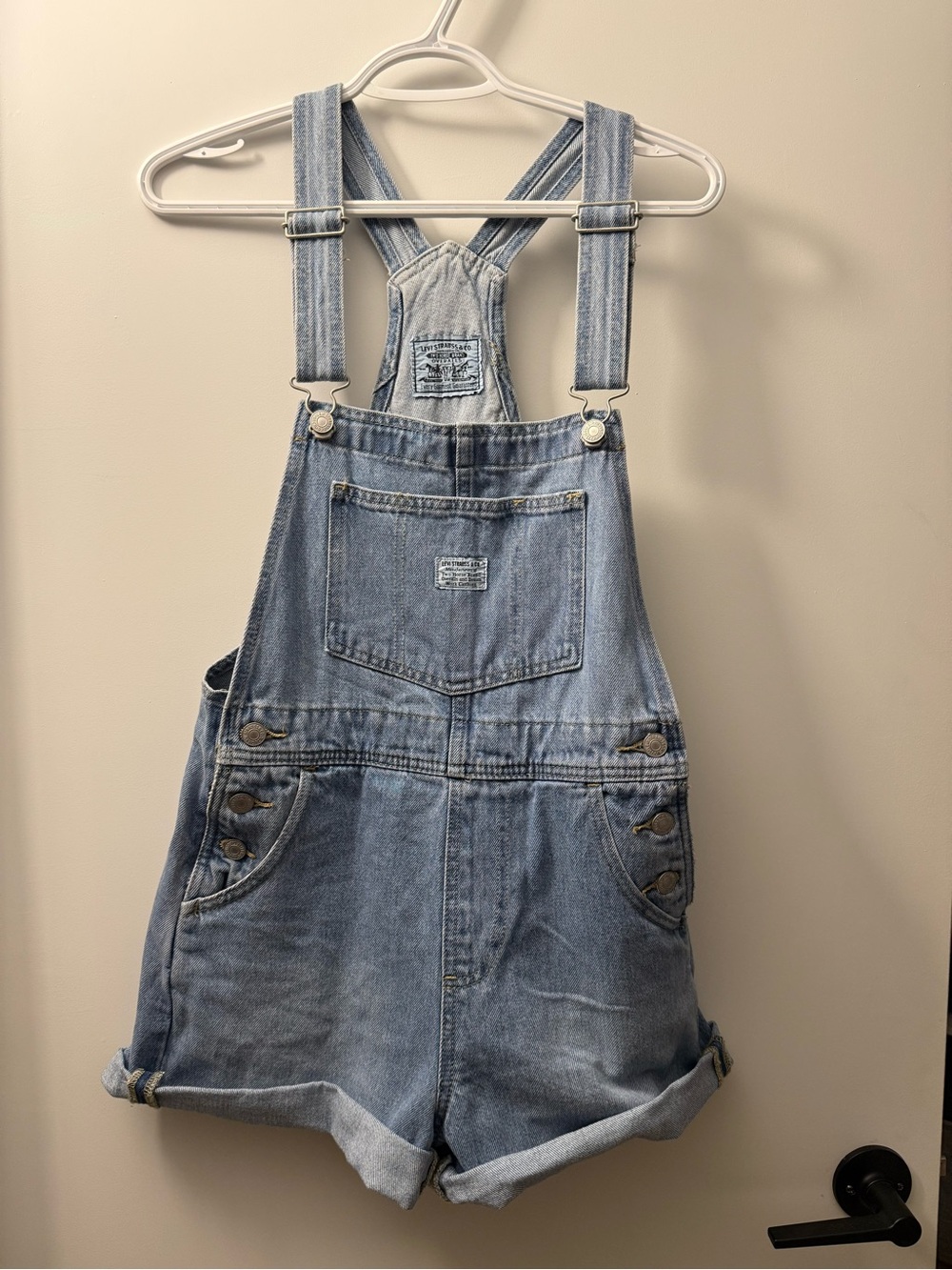 Levi's Light Blue Denim Short Overalls - sz XS